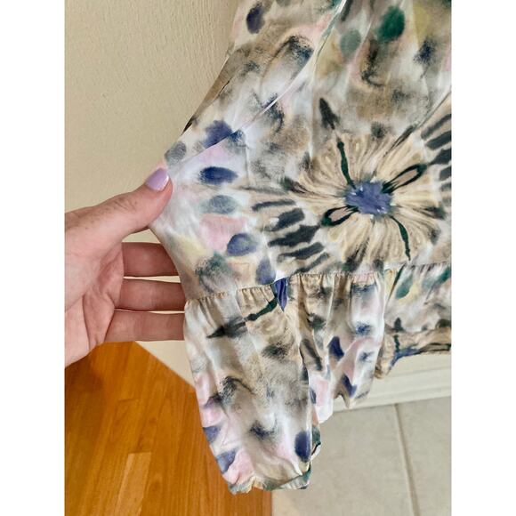 Anthropologie X Kachel Chiara Ruffle Long Sleeve Watercolor Midi Dress 6 (UK 10) - Picture 14 of 16